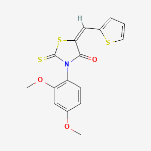 (E)-3-(2,4-dimethoxyphenyl)-5-(thiophen-2-ylmethylene)-2-thioxothiazolidin-4-one