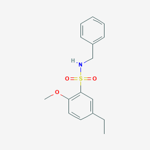 molecular formula C16H19NO3S B299673 N-benzyl-5-ethyl-2-methoxybenzenesulfonamide 