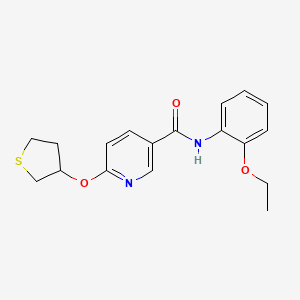 molecular formula C18H20N2O3S B2996737 N-(2-ethoxyphenyl)-6-((tetrahydrothiophen-3-yl)oxy)nicotinamide CAS No. 2034494-59-0