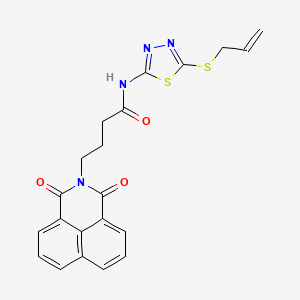 molecular formula C21H18N4O3S2 B2996742 N-(5-(allylthio)-1,3,4-thiadiazol-2-yl)-4-(1,3-dioxo-1H-benzo[de]isoquinolin-2(3H)-yl)butanamide CAS No. 500267-43-6