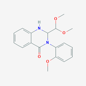 molecular formula C18H20N2O4 B299675 2-(dimethoxymethyl)-3-(2-methoxyphenyl)-2,3-dihydro-4(1H)-quinazolinone 
