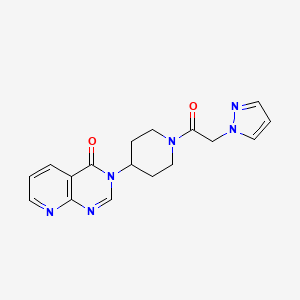 3-(1-(2-(1H-pyrazol-1-yl)acetyl)piperidin-4-yl)pyrido[2,3-d]pyrimidin-4(3H)-one