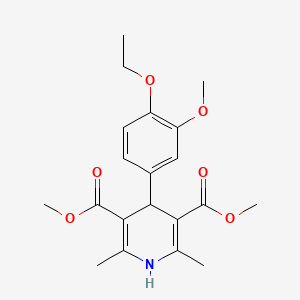 molecular formula C20H25NO6 B2996756 Dimethyl 4-(4-ethoxy-3-methoxyphenyl)-2,6-dimethyl-1,4-dihydropyridine-3,5-dicarboxylate CAS No. 302548-63-6