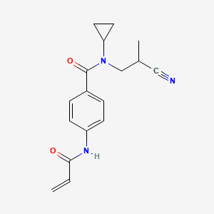 molecular formula C17H19N3O2 B2996761 N-(2-Cyanopropyl)-N-cyclopropyl-4-(prop-2-enoylamino)benzamide CAS No. 2361878-33-1