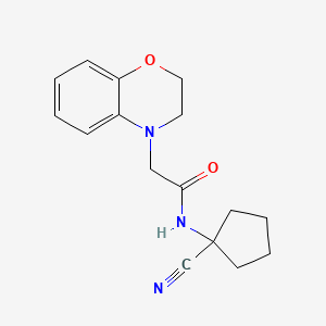 molecular formula C16H19N3O2 B2996763 N-(1-cyanocyclopentyl)-2-(3,4-dihydro-2H-1,4-benzoxazin-4-yl)acetamide CAS No. 1147830-05-4
