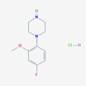 molecular formula C11H16ClFN2O B2996766 1-(4-Fluoro-2-methoxyphenyl)piperazine;hydrochloride CAS No. 186386-96-9