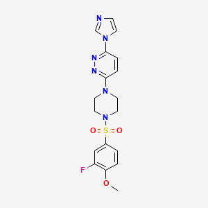 3-(4-((3-fluoro-4-methoxyphenyl)sulfonyl)piperazin-1-yl)-6-(1H-imidazol-1-yl)pyridazine