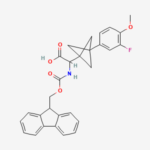 2-(9H-Fluoren-9-ylmethoxycarbonylamino)-2-[3-(3-fluoro-4-methoxyphenyl)-1-bicyclo[1.1.1]pentanyl]acetic acid