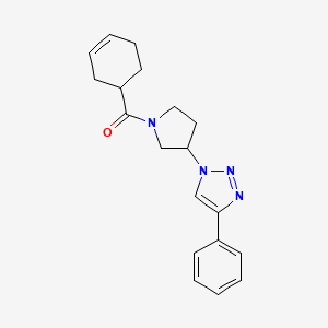 molecular formula C19H22N4O B2996779 cyclohex-3-en-1-yl(3-(4-phenyl-1H-1,2,3-triazol-1-yl)pyrrolidin-1-yl)methanone CAS No. 2034354-36-2