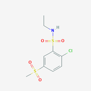 molecular formula C9H12ClNO4S2 B299678 2-chloro-N-ethyl-5-(methylsulfonyl)benzenesulfonamide 