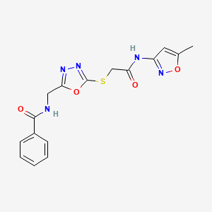 N-((5-((2-((5-methylisoxazol-3-yl)amino)-2-oxoethyl)thio)-1,3,4-oxadiazol-2-yl)methyl)benzamide