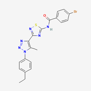 molecular formula C20H17BrN6OS B2996783 4-bromo-N-{3-[1-(4-ethylphenyl)-5-methyl-1H-1,2,3-triazol-4-yl]-1,2,4-thiadiazol-5-yl}benzamide CAS No. 895106-89-5