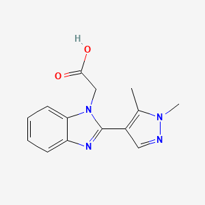 molecular formula C14H14N4O2 B2996786 2-[2-(1,5-dimethyl-1H-pyrazol-4-yl)-1H-1,3-benzodiazol-1-yl]acetic acid CAS No. 1152964-57-2