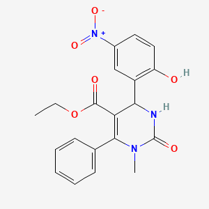 Ethyl 4-(2-hydroxy-5-nitrophenyl)-1-methyl-2-oxo-6-phenyl-1,2,3,4-tetrahydropyrimidine-5-carboxylate