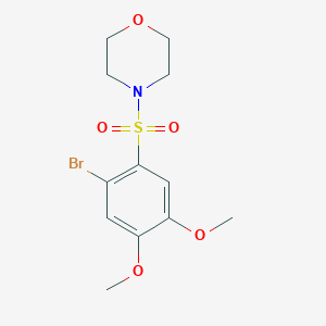 molecular formula C12H16BrNO5S B299679 4-[(2-Bromo-4,5-dimethoxyphenyl)sulfonyl]morpholine 