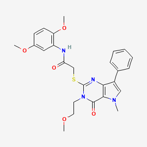 N-(2,5-dimethoxyphenyl)-2-((3-(2-methoxyethyl)-5-methyl-4-oxo-7-phenyl-4,5-dihydro-3H-pyrrolo[3,2-d]pyrimidin-2-yl)thio)acetamide