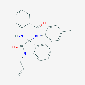 molecular formula C25H21N3O2 B299680 1-allyl-3'-(4-methylphenyl)-1,2',3,3'-tetrahydrospiro(2H-indole-3,2'-quinazoline)-2,4'(1'H)-dione 
