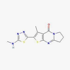 molecular formula C13H13N5OS2 B2996813 3-methyl-2-(5-(methylamino)-1,3,4-thiadiazol-2-yl)-7,8-dihydropyrrolo[1,2-a]thieno[2,3-d]pyrimidin-4(6H)-one CAS No. 883276-11-7