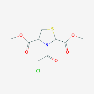 molecular formula C9H12ClNO5S B2996821 Dimethyl 3-(2-chloroacetyl)-1,3-thiazolane-2,4-dicarboxylate CAS No. 155266-94-7