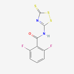 2,6-difluoro-N-(3-thioxo-3H-1,2,4-dithiazol-5-yl)benzenecarboxamide