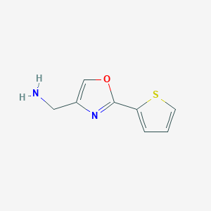 molecular formula C8H8N2OS B2996828 [2-(噻吩-2-基)-1,3-恶唑-4-基]甲胺 CAS No. 923213-51-8