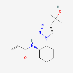 molecular formula C14H22N4O2 B2996831 N-[(1S,2R)-2-[4-(2-hydroxypropan-2-yl)-1H-1,2,3-triazol-1-yl]cyclohexyl]prop-2-enamide CAS No. 2094028-97-2
