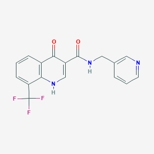 molecular formula C17H12F3N3O2 B2996839 4-hydroxy-N-(pyridin-3-ylmethyl)-8-(trifluoromethyl)quinoline-3-carboxamide CAS No. 946204-14-4
