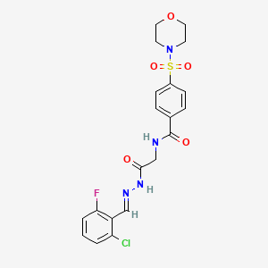 (E)-N-(2-(2-(2-chloro-6-fluorobenzylidene)hydrazinyl)-2-oxoethyl)-4-(morpholinosulfonyl)benzamide
