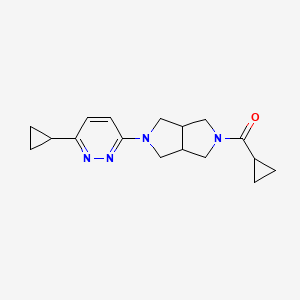 molecular formula C17H22N4O B2996851 Cyclopropyl-[2-(6-cyclopropylpyridazin-3-yl)-1,3,3a,4,6,6a-hexahydropyrrolo[3,4-c]pyrrol-5-yl]methanone CAS No. 2415468-42-5
