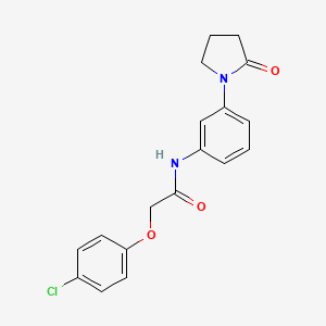 molecular formula C18H17ClN2O3 B2996852 2-(4-chlorophenoxy)-N-[3-(2-oxopyrrolidin-1-yl)phenyl]acetamide CAS No. 941993-20-0