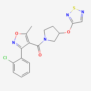 (3-((1,2,5-Thiadiazol-3-yl)oxy)pyrrolidin-1-yl)(3-(2-chlorophenyl)-5-methylisoxazol-4-yl)methanone