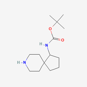 molecular formula C14H26N2O2 B2996867 tert-butyl N-{8-azaspiro[4.5]decan-1-yl}carbamate CAS No. 1824202-09-6
