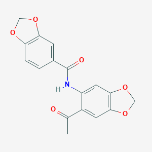 molecular formula C17H13NO6 B299687 N-(6-acetyl-1,3-benzodioxol-5-yl)-1,3-benzodioxole-5-carboxamide 