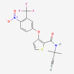 N-(2-methylbut-3-yn-2-yl)-3-[4-nitro-3-(trifluoromethyl)phenoxy]thiophene-2-carboxamide