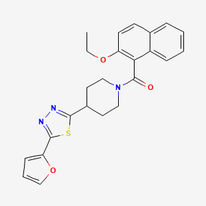 molecular formula C24H23N3O3S B2996873 (2-乙氧基萘-1-基)(4-(5-(呋喃-2-基)-1,3,4-噻二唑-2-基)哌啶-1-基)甲酮 CAS No. 1421509-66-1