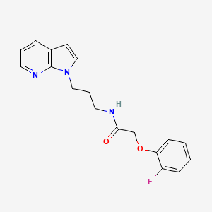 molecular formula C18H18FN3O2 B2996887 N-(3-(1H-pyrrolo[2,3-b]pyridin-1-yl)propyl)-2-(2-fluorophenoxy)acetamide CAS No. 1798458-86-2