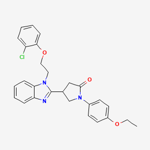 molecular formula C27H26ClN3O3 B2996888 4-{1-[2-(2-chlorophenoxy)ethyl]-1H-benzimidazol-2-yl}-1-(4-ethoxyphenyl)pyrrolidin-2-one CAS No. 874615-76-6