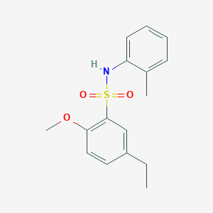 molecular formula C16H19NO3S B299689 5-ethyl-2-methoxy-N-(2-methylphenyl)benzenesulfonamide 