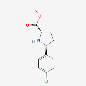 molecular formula C12H14ClNO2 B2996891 Methyl (2S,5S)-5-(4-chlorophenyl)pyrrolidine-2-carboxylate CAS No. 2165997-79-3
