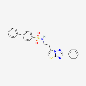 molecular formula C24H20N4O2S2 B2996892 N-(2-(2-苯并噻唑并[3,2-b][1,2,4]三唑-6-基)乙基)-[1,1'-联苯]-4-磺酰胺 CAS No. 877641-90-2