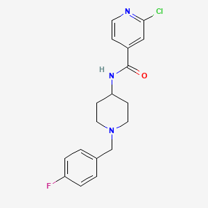 molecular formula C18H19ClFN3O B2996898 2-Chloro-N-[1-[(4-fluorophenyl)methyl]piperidin-4-yl]pyridine-4-carboxamide CAS No. 2248902-49-8