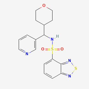 molecular formula C17H18N4O3S2 B2996900 N-(pyridin-3-yl(tetrahydro-2H-pyran-4-yl)methyl)benzo[c][1,2,5]thiadiazole-4-sulfonamide CAS No. 2034260-47-2