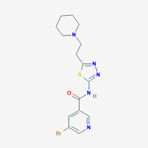 5-bromo-N-[5-(2-piperidin-1-ylethyl)-1,3,4-thiadiazol-2-yl]pyridine-3-carboxamide