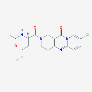 molecular formula C18H21ClN4O3S B2996915 N-(1-(8-氯-11-氧代-3,4-二氢-1H-二吡啶并[1,2-a:4',3'-d]嘧啶-2(11H)-基)-4-(甲硫基)-1-氧代丁-2-基)乙酰胺 CAS No. 2034201-99-3