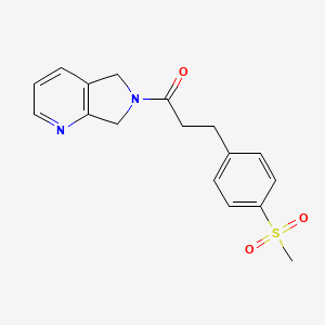 molecular formula C17H18N2O3S B2996919 3-(4-(methylsulfonyl)phenyl)-1-(5H-pyrrolo[3,4-b]pyridin-6(7H)-yl)propan-1-one CAS No. 2320378-05-8