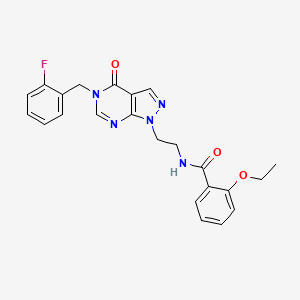 molecular formula C23H22FN5O3 B2996924 2-ethoxy-N-(2-(5-(2-fluorobenzyl)-4-oxo-4,5-dihydro-1H-pyrazolo[3,4-d]pyrimidin-1-yl)ethyl)benzamide CAS No. 922136-95-6