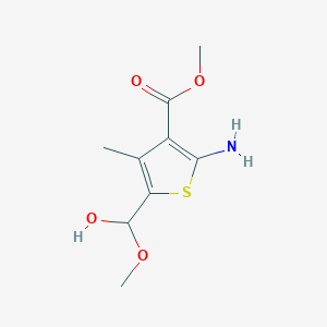 molecular formula C9H13NO4S B299693 Methyl 2-amino-5-[hydroxy(methoxy)methyl]-4-methyl-3-thiophenecarboxylate 