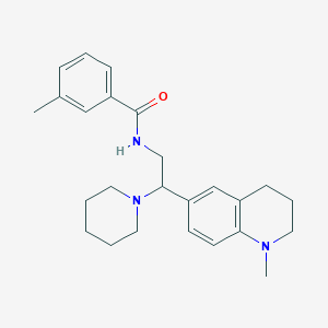 molecular formula C25H33N3O B2996935 3-methyl-N-(2-(1-methyl-1,2,3,4-tetrahydroquinolin-6-yl)-2-(piperidin-1-yl)ethyl)benzamide CAS No. 922092-41-9