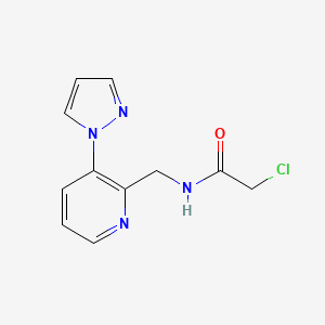 2-Chloro-N-[(3-pyrazol-1-ylpyridin-2-yl)methyl]acetamide