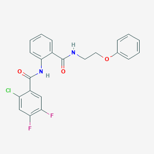 molecular formula C22H17ClF2N2O3 B299694 2-chloro-4,5-difluoro-N-(2-{[(2-phenoxyethyl)amino]carbonyl}phenyl)benzamide 